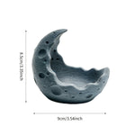 Crescent Moon Candle Holder — Lunar Texture Tray