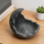 Crescent Moon Candle Holder — Lunar Texture Tray