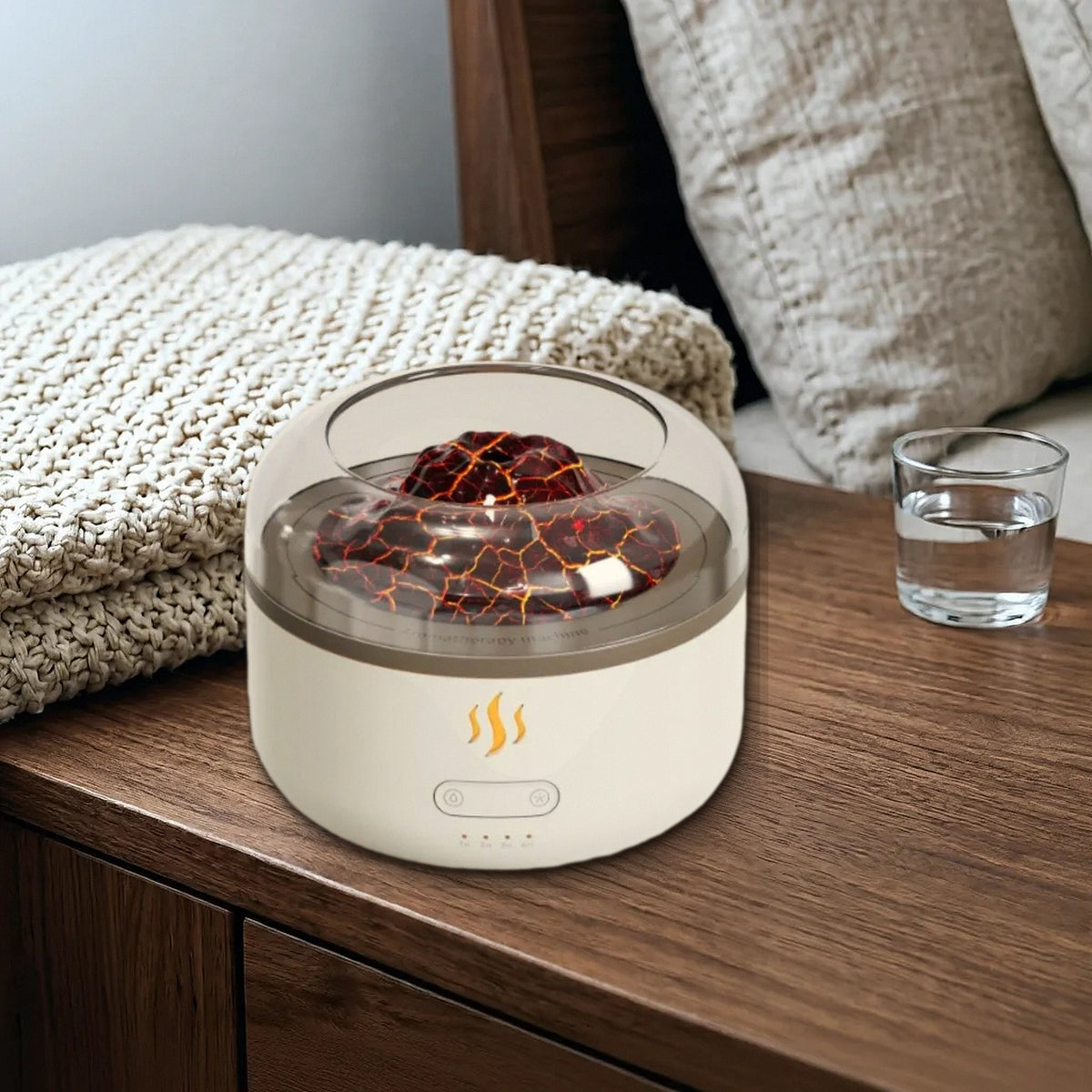 Flame Aromatherapy Diffuser — Realistic Flame & Volcano Effect, USB-C Rechargeable