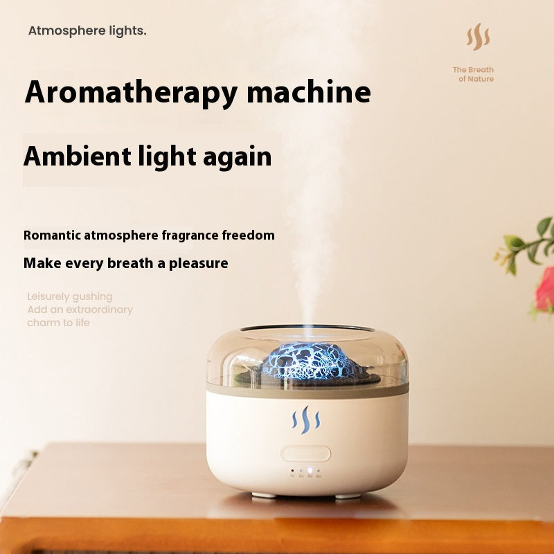 Flame Aromatherapy Diffuser — Realistic Flame & Volcano Effect, USB-C Rechargeable