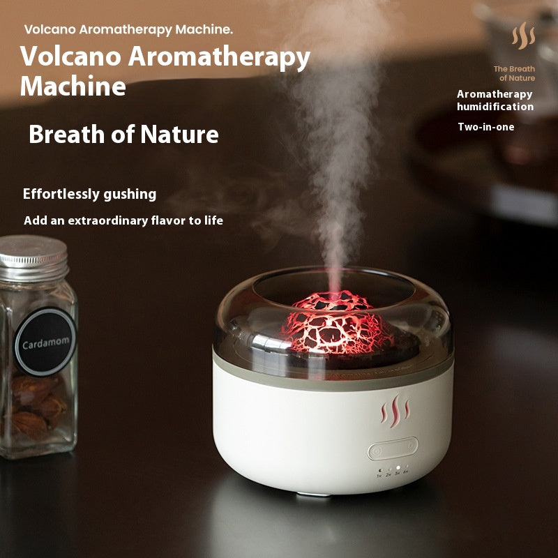 Flame Aromatherapy Diffuser — Realistic Flame & Volcano Effect, USB-C Rechargeable
