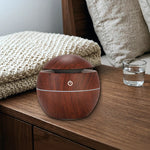 Mushroom humidifier in deep wood grain